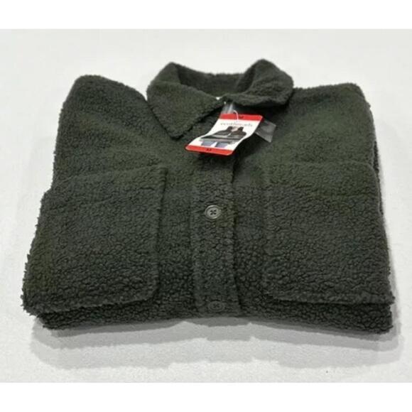 Jackets & Blazers - Ecothreads Women's Boucle Long Sleeve with 2 Pocket Shirt Jacket, Green, Sz M K6